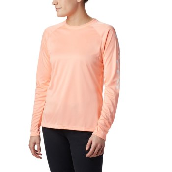 Columbia PFG Tidal II Long Sleeve, Sudaderas Rosas Blancos Para Mujer | 680752-FIY